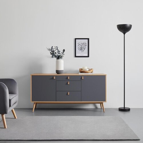Bessagi Home komoda lena, siva, hrast Slike