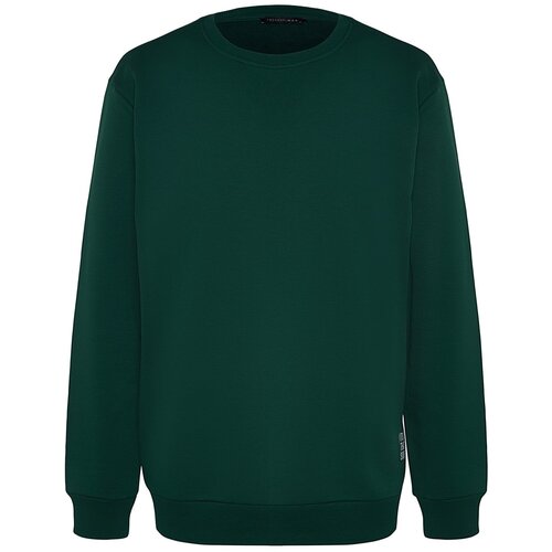 Trendyol Emerald Men&amp;#039;s Plus Size Regular/Regular Cut, Comfortable with Labels, Cotton Sweatshirt. Slike