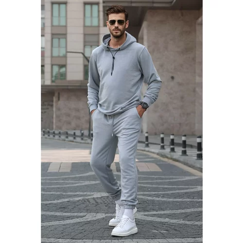 Madmext Sports Sweatsuit Set - Gray - Relaxed fit
