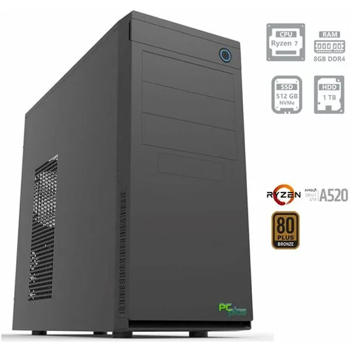 PCPLUS Namizni računalnik e-machine R7-4750G, 8 GB, 512 GB + 1 TB