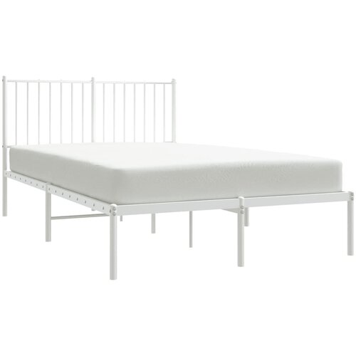  Metalni okvir za krevet s uzglavljem bijeli 120 x 190 cm Slike