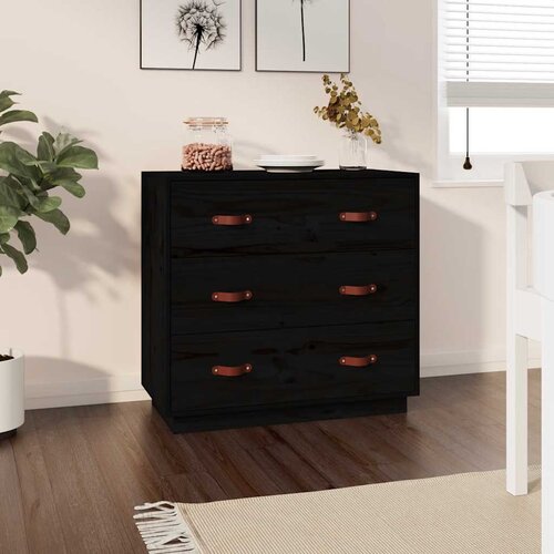  Komoda crna 80 x 40 x 75 cm od masivne borovine Cijene