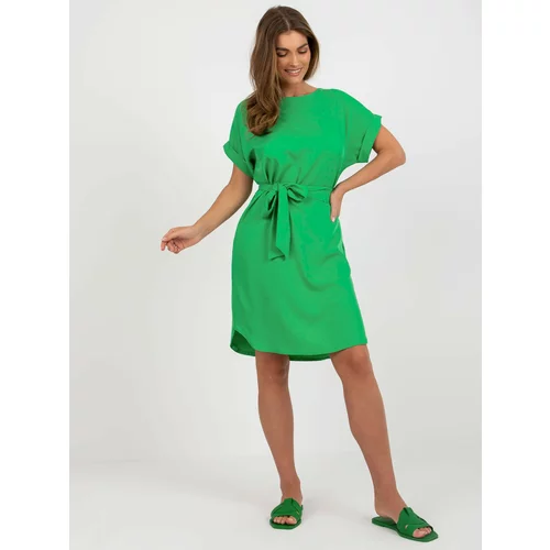 Fashion Hunters Green dress RUE PARIS with short sleeves