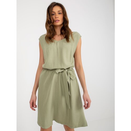 Fashion Hunters Light green sundress with belt from RUE PARIS Slike