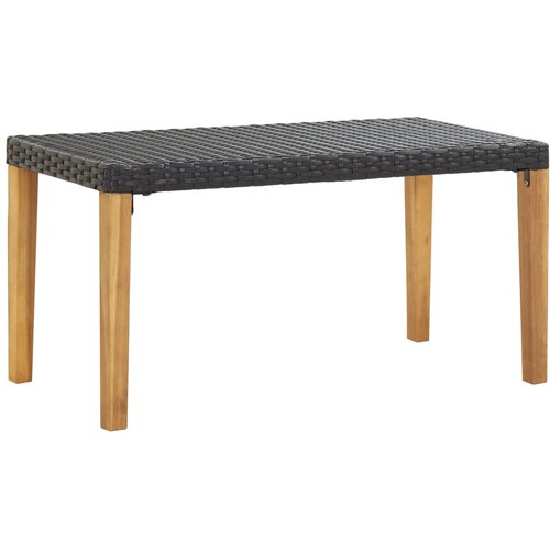 The Living Store Vrtna klop 120 cm črn poli ratan in trden akacijev les - Vrtna Klop, (21469325) Cene