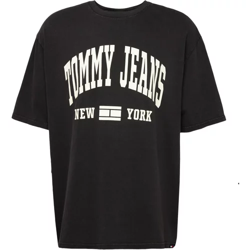 Tommy Jeans Majica 'VARSITY' črna / bela