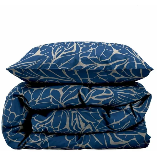 Södahl Plava posteljina za krevet za jednu osobu/za produženi krevet od damasta 140x220 cm Abstract leaves –
