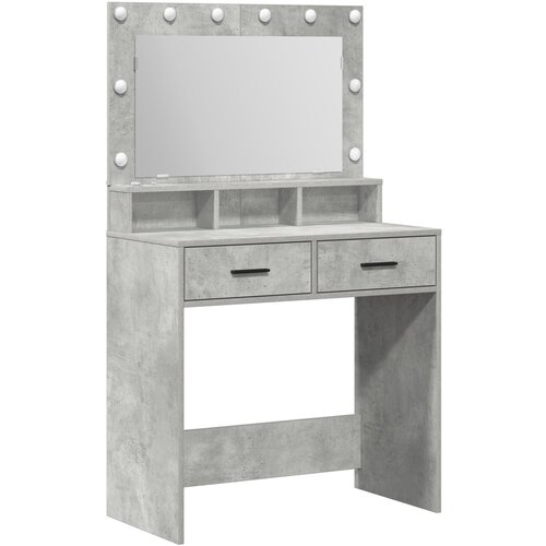 vidaXL Tretja miza z LED lučmi, betonsko siva, 79x41x135 cm, (22067596) Cene