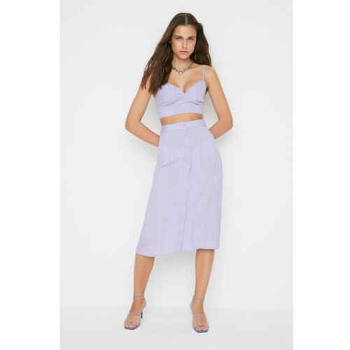 Trendyol Design Lilac Plaid Skirt Slike