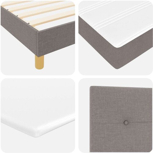  Krevet s podnicom i madracem Taupe 80x200 cm Tkanina Slike