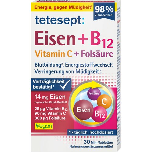 TETESEPT Željezo + B12 + C + folna kiselina - 30 tabl. Cene