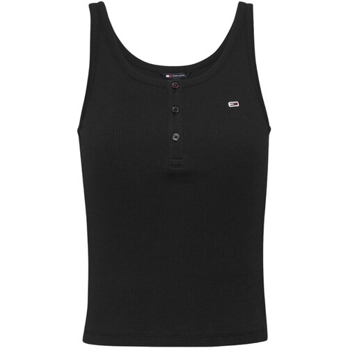 Tommy Hilfiger Majice brez rokavov TJW BUTTON TANK DW0DW19492 Črna Slike