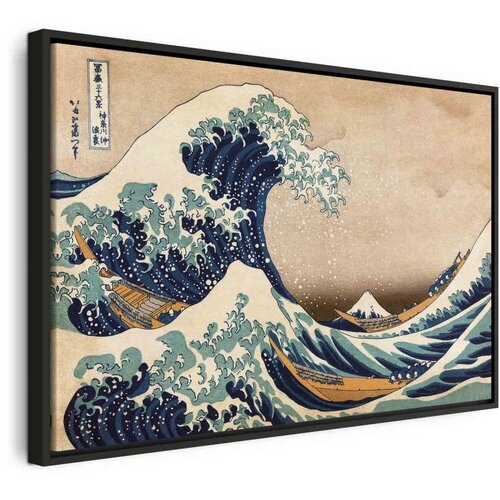  Slika - The Great Wave off Kanagawa (Reproduction) 60x40 U crnom drvenom okviru Cene