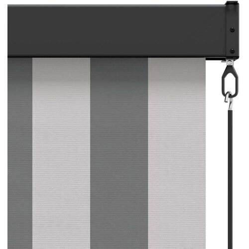 Rolo zavjesa Antracit i bijelo 180 x 250 cm Tkanina i aluminij - Antracit i bijela 180 x 250 cm Slike