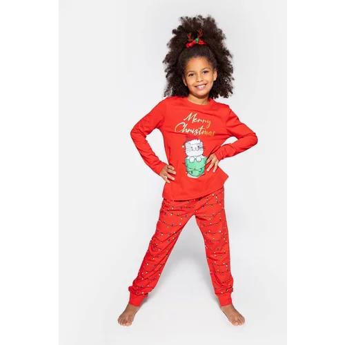 Coccodrillo Otroška bombažna pižama rdeča barva