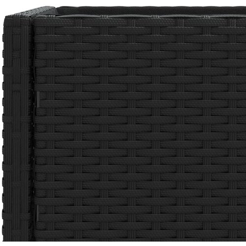  Vrtne sadilice s policom 2 kom crne 70 x 28 x 70 cm poliratan Slike