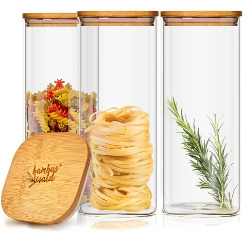 Klarstein četvrtaste posude za skladištenje hrane s bambusovim poklopcem, hermetički zatvorene, sa silikonskom brtvom, 10 × 20,5 × 10 cm, 3 × 1500 ml Cijene