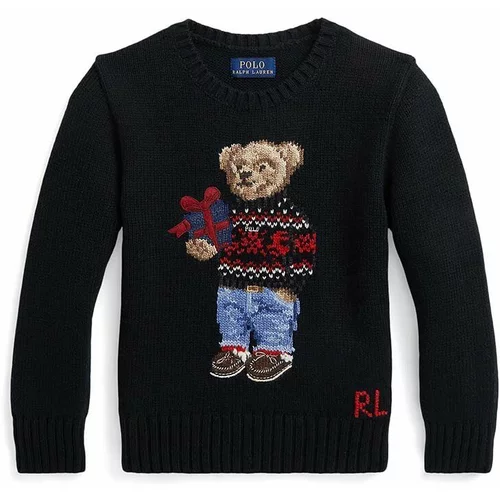 Polo Ralph Lauren Dječji pamučni pulover boja: crna, lagani