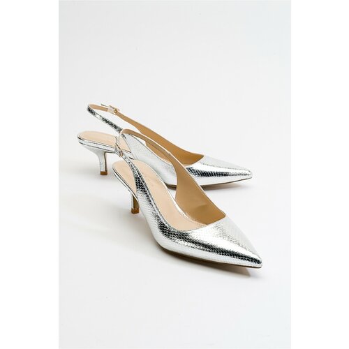 LuviShoes Value Silver Patterned Women's Heeled Shoes Cene