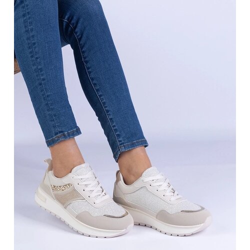 D/CEO marka niezdefiniowana Beige sneakers decorated with brocade and rhinestones Savina Slike