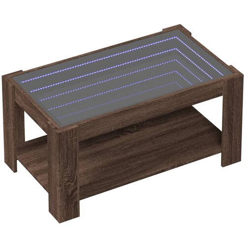  Stolić za kavu LED smeđa boja hrasta 93x53x45 cm drveni Slike