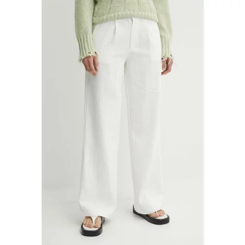 Resume Pamučne hlače Résumé AnselRS Pant boja: bijela, ravni kroj, visoki struk, 20611125
