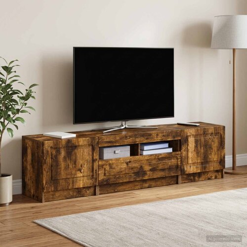  LED TV kabinet UTRECHT 3 kom. Dimljeni hrast Konstruirano drvo Smeđa 81 x 35 x 40 cm Slike