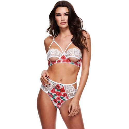 BACI beli čipkani set grudnjaka i gaćica sa cvetnim detaljima &amp;mdash; M/L &amp;mdash; BAC3207WHT ML Slike
