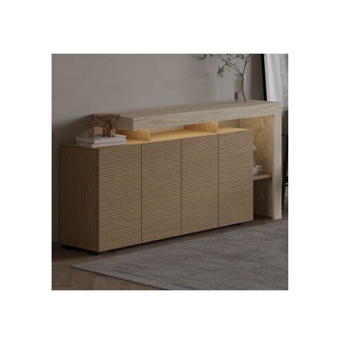 Hanah home konzola beliz travertine warm oak Slike