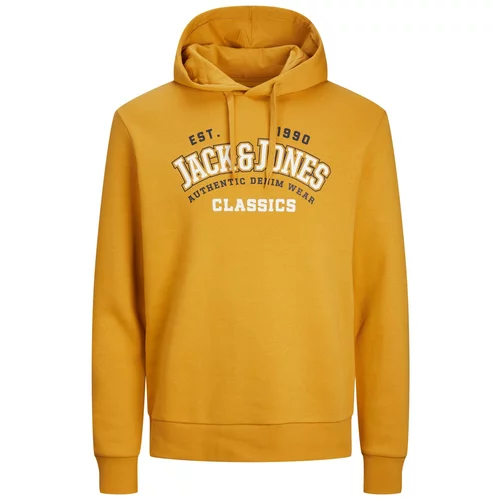 Jack & Jones Sweater majica mornarsko plava / narančasto žuta / bijela