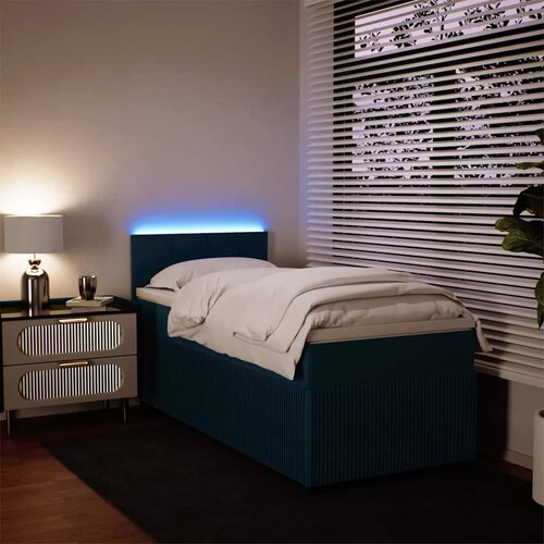 Box spring krevet s madracem plavi 100x200 cm baršunasti Cene