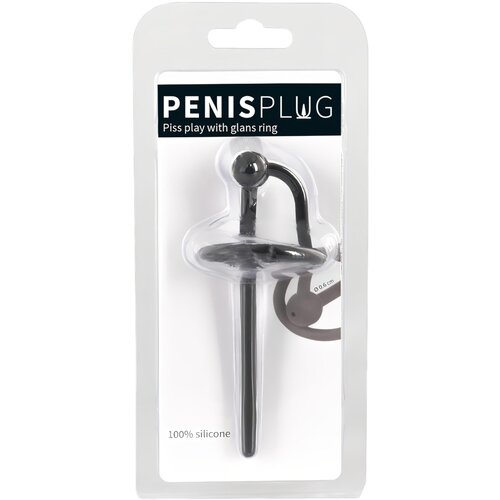 Penis Plug silikonski prsten za glavić sa šupljom uretralnom šipkom (crni) Cijene
