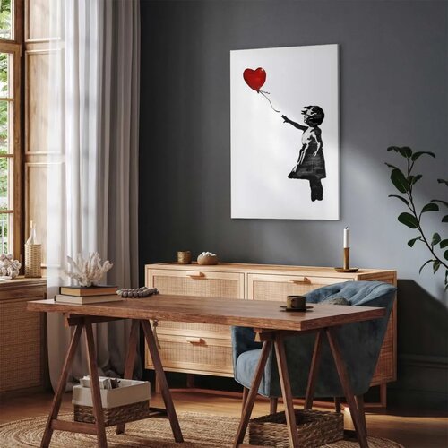  Slika - Banksy: Girl with Balloon (1 Part) Vertical 60x90 Akustična Slike