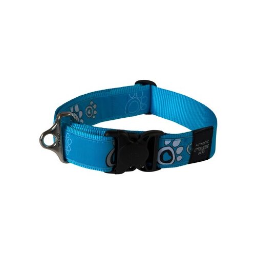 Rogz special agent klasična ogrlica za pse paw, 40mm, xxl, tirkizna Cene