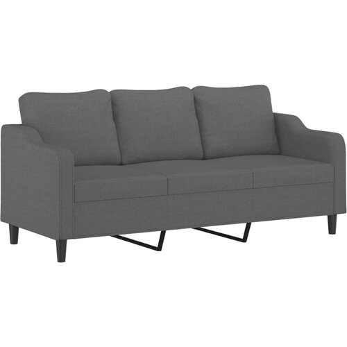 3-dijelni set sofa s jastucima tamnosivi od tkanine Slike
