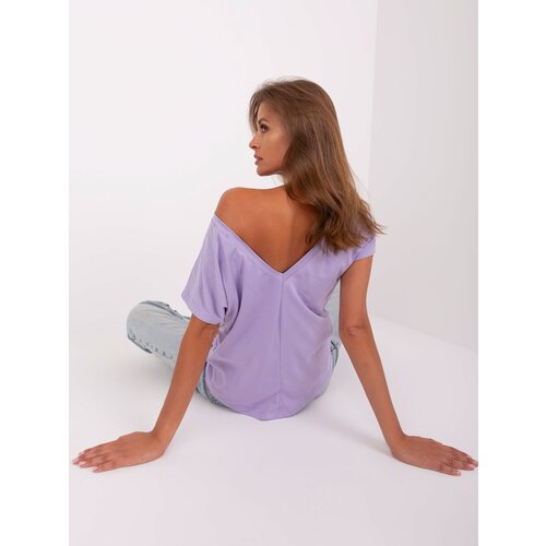 Fashion Hunters Light purple cotton T-shirt Fire BASIC FEEL GOOD Slike