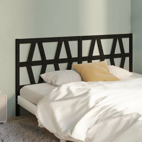  Uzglavlje za krevet crno 206 x 4 x 100 cm od masivne borovine