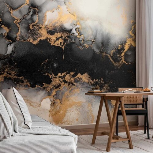  Foto tapeta - Gold Explosions - an Abstract Pattern Inspired by Marble 294x210 Samoljepljiva Slike