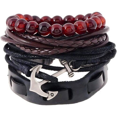  Muške narukvice VI-33178 Anchor - Crna KP33178 Cene