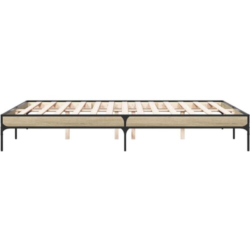 VidaXL okvir za krevet boja hrasta 160x200 cm konstruiran drvo i metal Slike