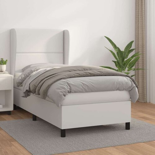  Box spring postelja z vzmetnico bela 80x200 cm umetno usnje, (20930401) Cene