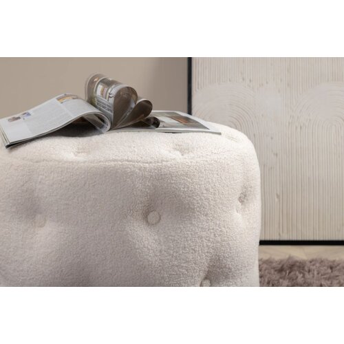 Venture Home puf Benjamin (art. 15560-400) ⌀55 cm, bijela Slike
