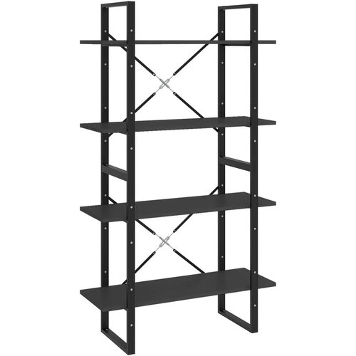 VidaXL Knjižna omara 4-nadstropna siva 80x30x140 cm iverna plo&amp;scaron;ča Slike