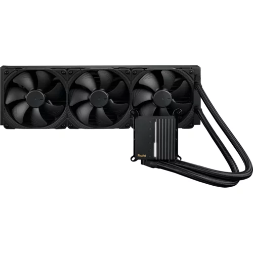 Asus ProArt LC 420 all-in-one CPU liquid cooler with illuminated system status meter and three Noctua NF-A14 industrialPPC-2000 PWM 140mm radiator fans - 90RC00N0-M0UAY0