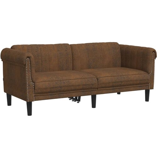 Maison Chic kavč - Sofa - Kanape dvosed rjava umetno semiš usnje, (21726881) Cene