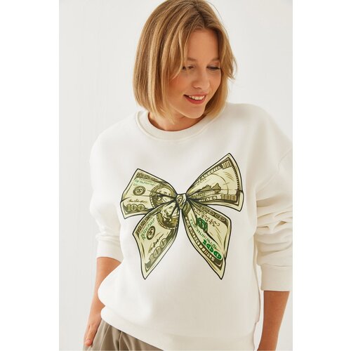 Bianco Lucci Women's Butterfly Printed Sweatshirt MBHS018 Slike