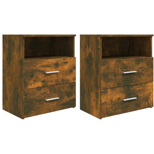 The Living Store Nočna omarica 2 kosa dimljeni hrast 50x32x60 cm - Nočna Omarica, (21420975) Slike