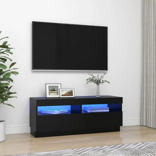 vidaXL TV omarica z LED lučkami črna 100x35x40 cm