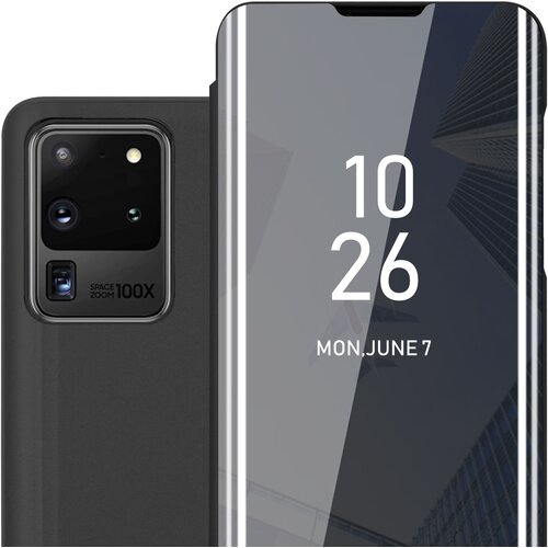 Cadorabo CASE, združljiv s Samsungom v turmalinski črni barvi - prozorno za za&amp;scaron;čito z ogledalom z ogledalom s funkcijo stojala 360 stopinj za&amp;scaron;čita, (20568819) Slike