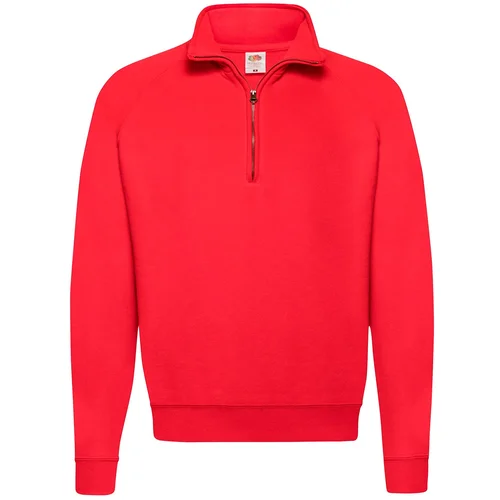 Fruit Of The Loom Red Men's Zip Neck Sweat